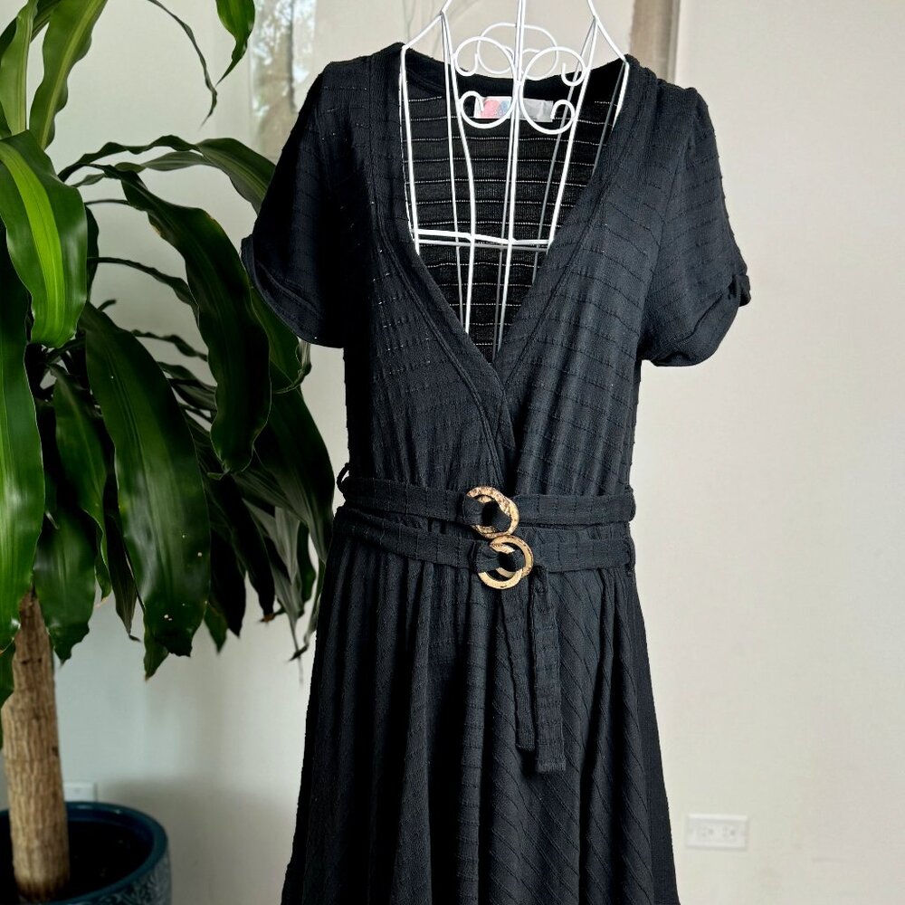 FREE PEOPLE BEACH SIZE LARGE BLACK DRESS
